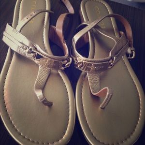 Coach Platinum Gold Caterine Metallic Sandals